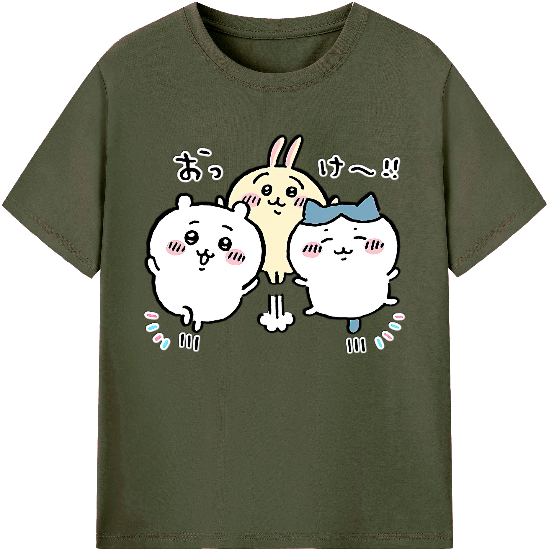 （画像用） ちいかわ ちいかわ Chii-kawa chiikawa 綿100％ メンズ半袖Tシャツ｜肌触りやわらか＆通気性
